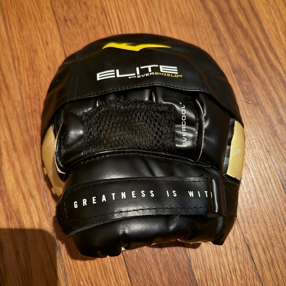 Elite Black and Gold Boxing Mitts